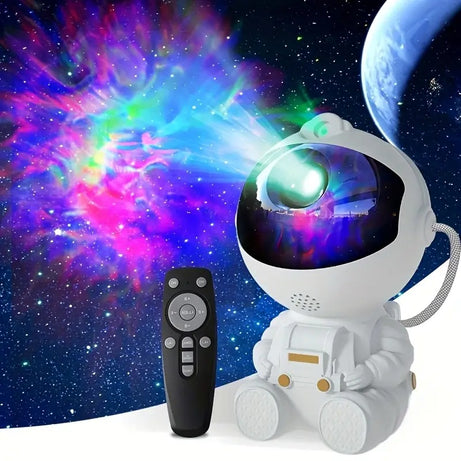 Astronaut Galaxy Star Projector – Colorful LED Nebula Ceiling Light with Remote Control, USB-Powered